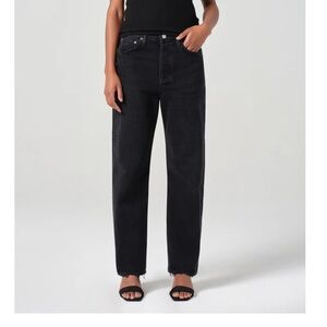 Agolde Black Straight Leg Jeans 90s Style